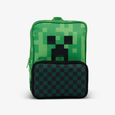 Front View | Minecraft Creeper 8-Can Crossbody Cooler::::Silicone Creeper detail 